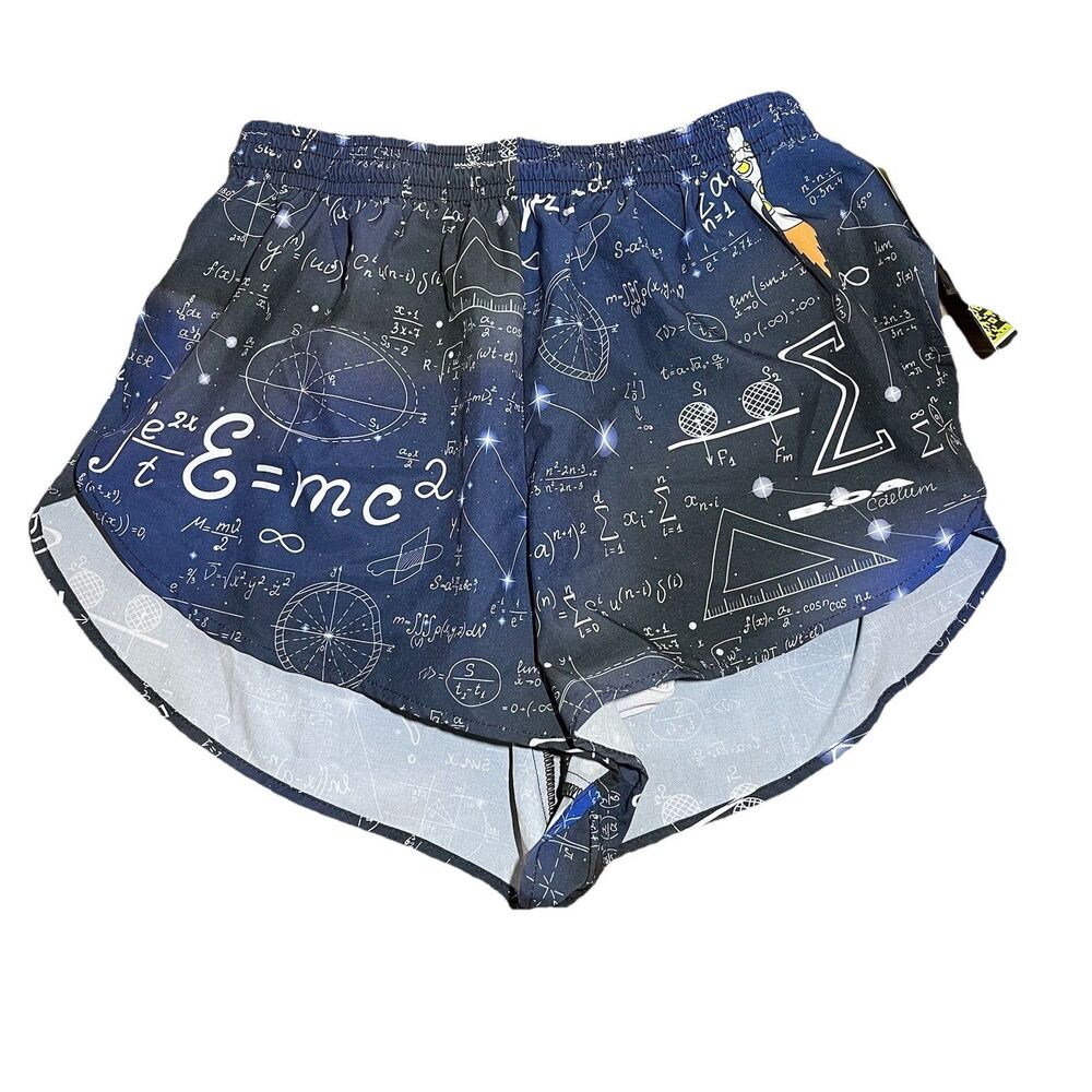 NWT BOA Men’s Running Shorts Size Small Stretch 1” Elite Printed Split Einstein